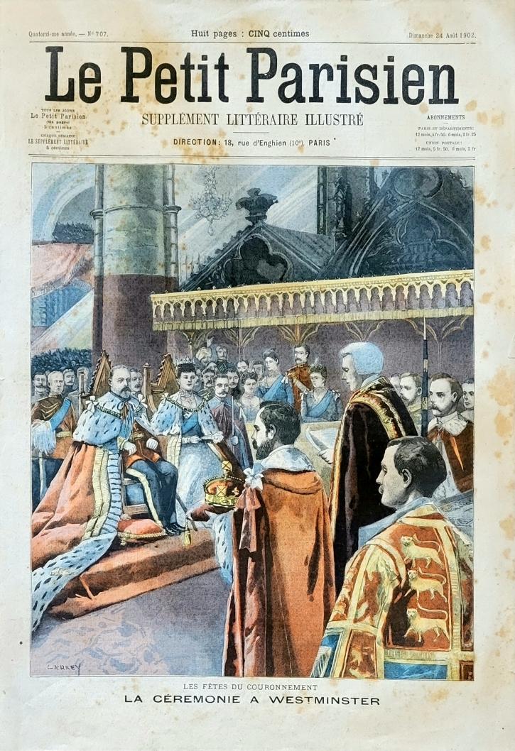 couverture du Petit Parisien illustrant le couronnement d'Edouard VII